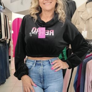 Retro Lady Plüss felső