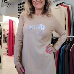 Retro Lady Gigi tunika drapp